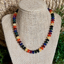 Load image into Gallery viewer, Autumn Candy Necklace in Fall Colors with Brass Accents