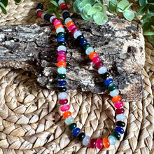 Load image into Gallery viewer, Multicolor Jewel Toned Candy Necklace with Gold Accents