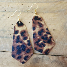 Load image into Gallery viewer, Leopard Print Faux/Vegan Leather Earrings, Classic Variegated Colors