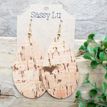 Load image into Gallery viewer, Natural Cork Earrings with Gold Foil Accents