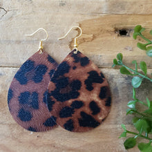 Load image into Gallery viewer, Leopard Print Faux/Vegan Leather Earrings, Classic Variegated Colors
