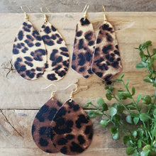 Load image into Gallery viewer, Leopard Print Faux/Vegan Leather Earrings, Classic Variegated Colors