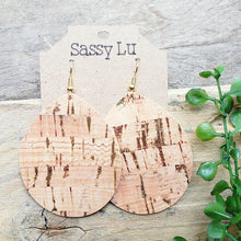Load image into Gallery viewer, Natural Cork Earrings with Gold Foil Accents