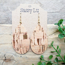 Load image into Gallery viewer, Natural Cork Earrings with Gold Foil Accents