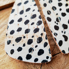Load image into Gallery viewer, Dalmatian Spotted Earrings, Leather Backed Cork