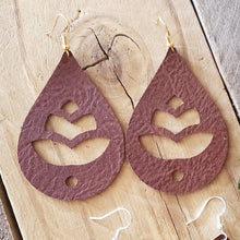 Load image into Gallery viewer, Classic Brown Vegan Faux Leather Earrings