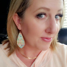 Load image into Gallery viewer, Multicolor Bright Pastel Leather Backed Cork Dangle Earrings