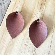 Load image into Gallery viewer, Classic Brown Vegan Faux Leather Earrings