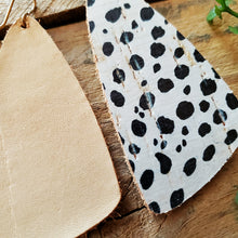Load image into Gallery viewer, Dalmatian Spotted Earrings, Leather Backed Cork