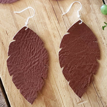 Load image into Gallery viewer, Classic Brown Vegan Faux Leather Earrings