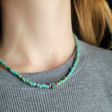 Load image into Gallery viewer, Beaded Turquoise and Copper Necklace with Accent Bead Layering Boho
