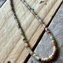 Load image into Gallery viewer, Heishi Choker Necklace, Impression Jasper, Beaded, Layering, Boho, Sandy
