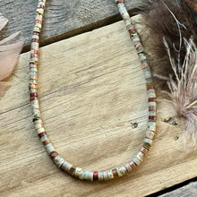 Load image into Gallery viewer, Heishi Choker Necklace, Impression Jasper, Beaded, Layering, Boho, Sandy
