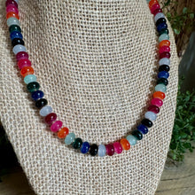 Load image into Gallery viewer, Multicolor Jewel Toned Candy Necklace with Gold Accents
