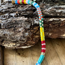 Load image into Gallery viewer, Bright Patchwork Seed Bead Bracelet - Custom Fit with Magnetic Clasp
