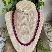 Load image into Gallery viewer, Vibrant Gemstone Statement Necklace, Rose Purple Chalcedony with Teal Accents
