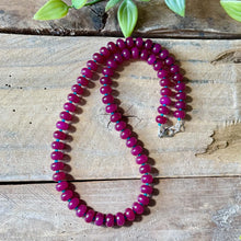 Load image into Gallery viewer, Vibrant Gemstone Statement Necklace, Rose Purple Chalcedony with Teal Accents
