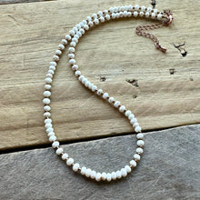 Load image into Gallery viewer, White Beaded Layering Choker Necklace, Magnesite, Antique Copper
