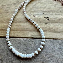 Load image into Gallery viewer, White Beaded Layering Choker Necklace, Magnesite, Antique Copper
