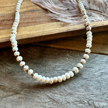 Load image into Gallery viewer, White Beaded Layering Choker Necklace, Magnesite, Antique Copper
