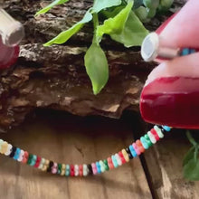 Load and play video in Gallery viewer, Petite Rainbow Seed Bead Bracelet with Gold or Silver Accents
