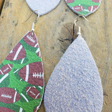 Load image into Gallery viewer, Football Earrings, Genuine Leather, Faux Leather, Vegan
