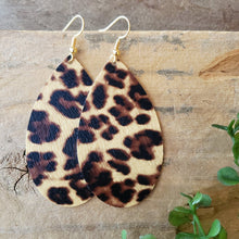 Load image into Gallery viewer, Leopard Print Faux/Vegan Leather Earrings, Classic Variegated Colors
