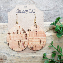 Load image into Gallery viewer, Natural Cork Earrings with Gold Foil Accents
