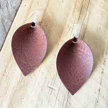 Load image into Gallery viewer, Classic Brown Vegan Faux Leather Earrings
